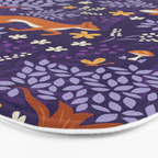 Foxes Playing in a Purple Forest Bath Mat Gallery Image 3