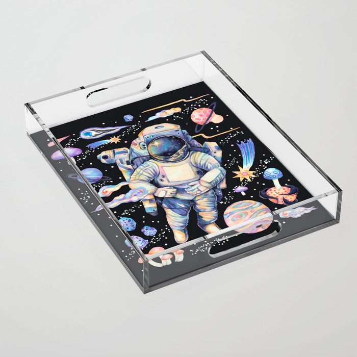 Spaceman Fungi Planets - black Acrylic Tray Gallery Image 1