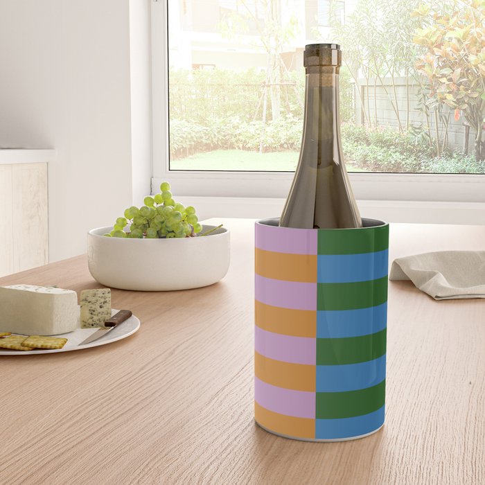 Abstraction_GEOMETRIC_STRIPE_LINE_COLORFUL_POP_ART_0701L Wine Chiller Gallery Image 4