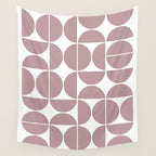 Mid Century Modern Geometric 04 Dusty Pink Wall Tapestry Gallery Image 4