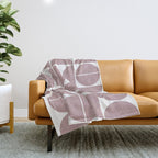 Mid Century Modern Geometric 04 Dusty Pink Throw Blanket Gallery Image 1