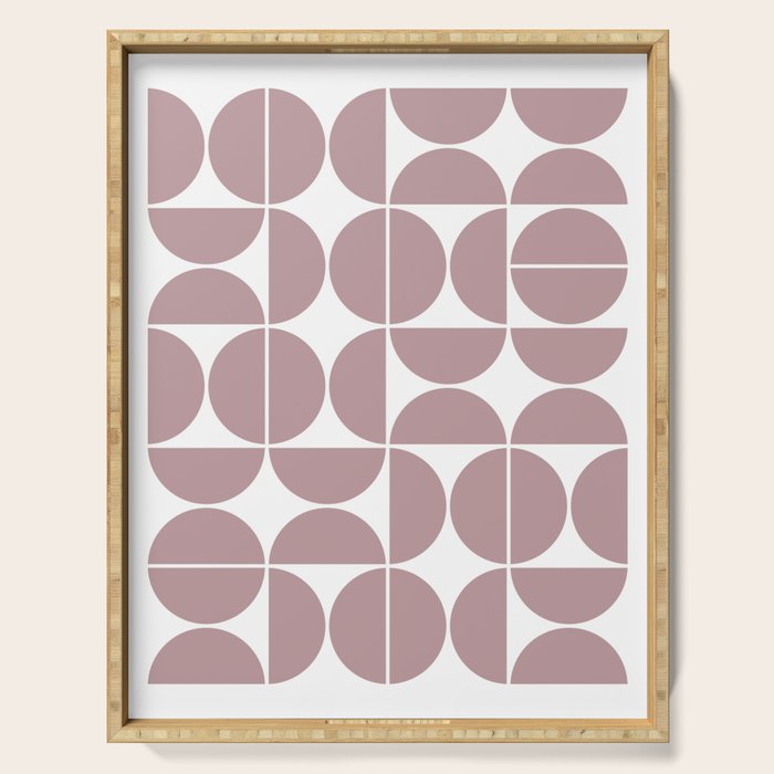 Mid Century Modern Geometric 04 Dusty Pink Serving Tray Gallery Image 1