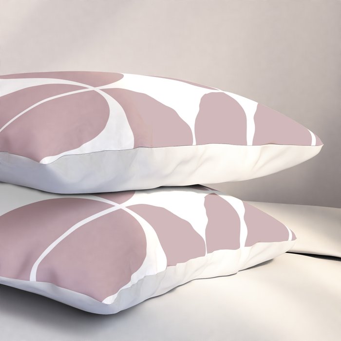 Mid Century Modern Geometric 04 Dusty Pink Pillow Sham Gallery Image 3
