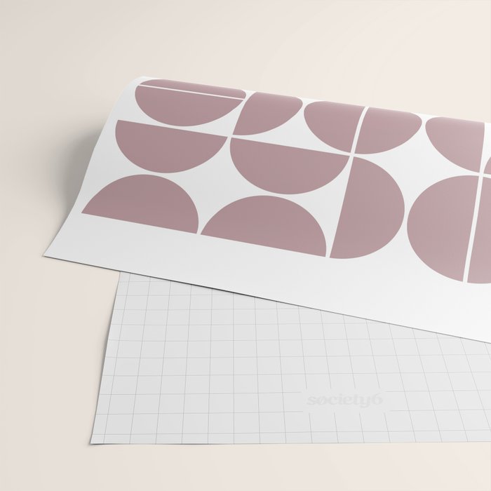 Mid Century Modern Geometric 04 Dusty Pink Wrapping Paper Gallery Image 2