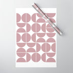 Mid Century Modern Geometric 04 Dusty Pink Wrapping Paper Gallery Image 1