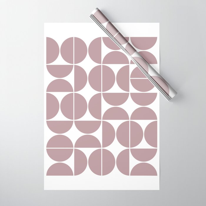 Mid Century Modern Geometric 04 Dusty Pink Wrapping Paper Gallery Image 1