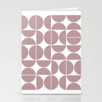 Mid Century Modern Geometric 04 Dusty Pink Stationery Card Gallery Image 2