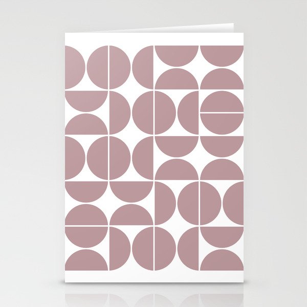 Mid Century Modern Geometric 04 Dusty Pink Stationery Card Gallery Image 2