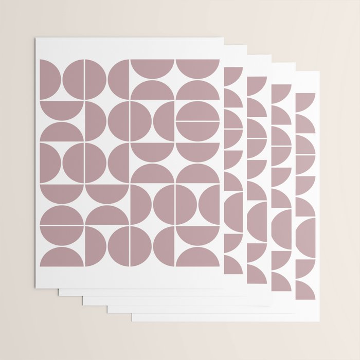 Mid Century Modern Geometric 04 Dusty Pink Wrapping Paper Gallery Image 3