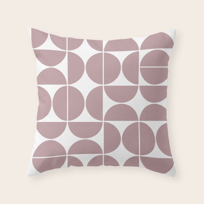 Mid Century Modern Geometric 04 Dusty Pink Throw Pillow Gallery Image 6