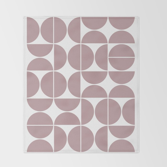Mid Century Modern Geometric 04 Dusty Pink Throw Blanket Gallery Image 2