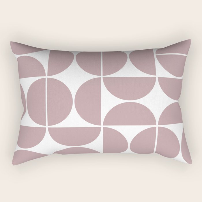 Mid Century Modern Geometric 04 Dusty Pink Rectangular Pillow Gallery Image 1