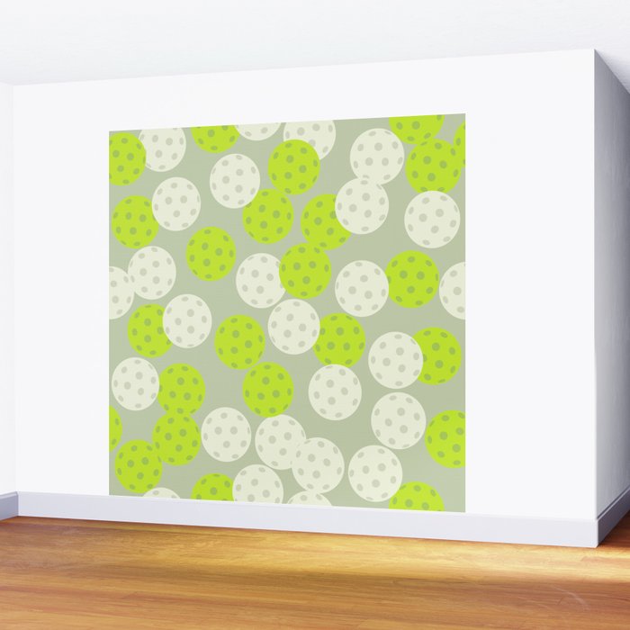 Pickleball Ball Pattern Wall Mural Gallery Image 2