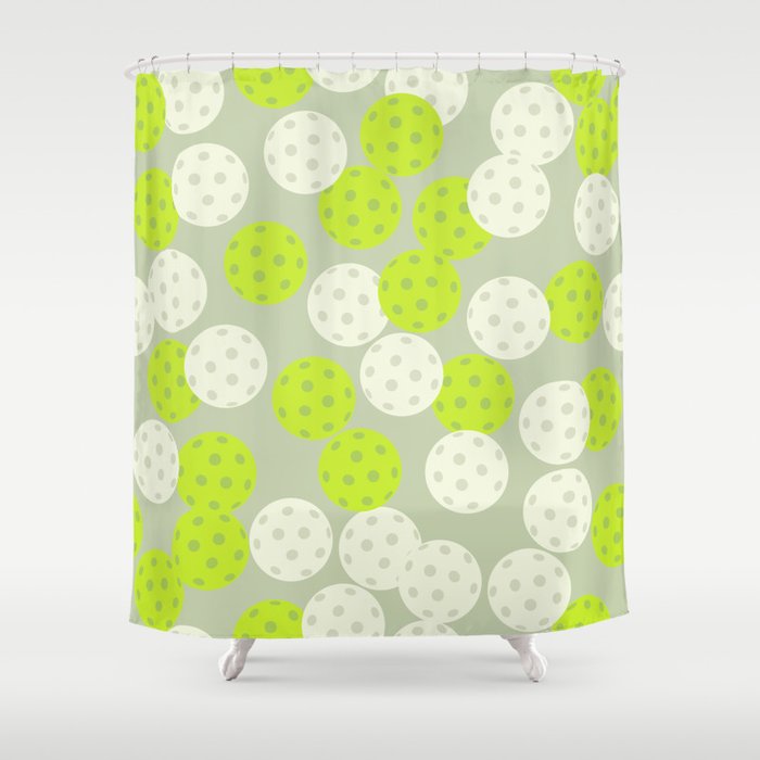 Pickleball Ball Pattern Shower Curtain Gallery Image 1