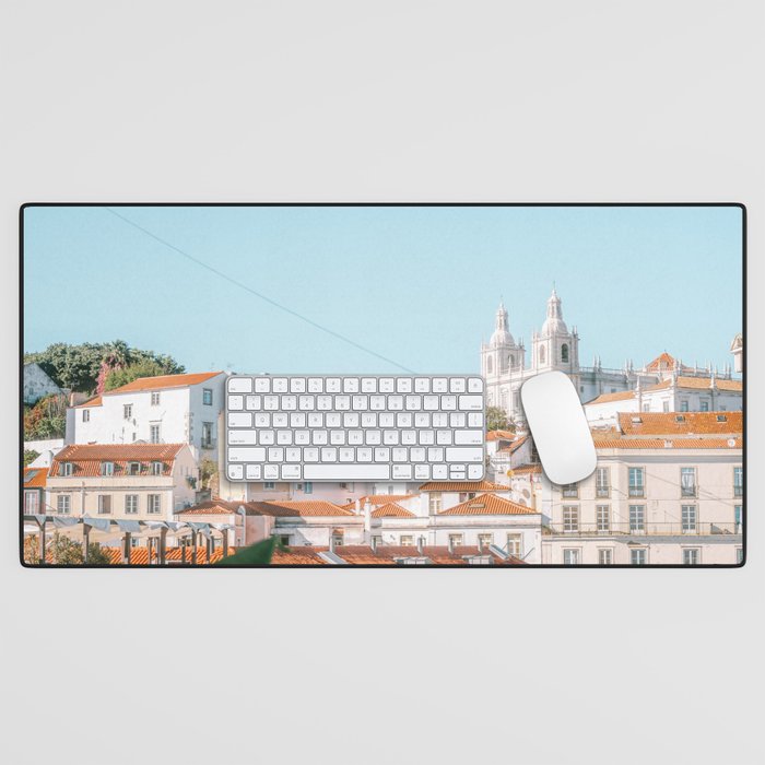 View of the Alfama district | Fine art photography print in Portugal, Europe Desk Mat Gallery Image 1