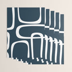 Midcentury Modern Retro Loops in White and Navy Blue Wrapping Paper Gallery Image 3