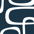 Midcentury Modern Retro Loops in White and Navy Blue Coffee Mug Gallery Image 2