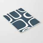 Midcentury Modern Retro Loops in White and Navy Blue Notebook Gallery Image 3