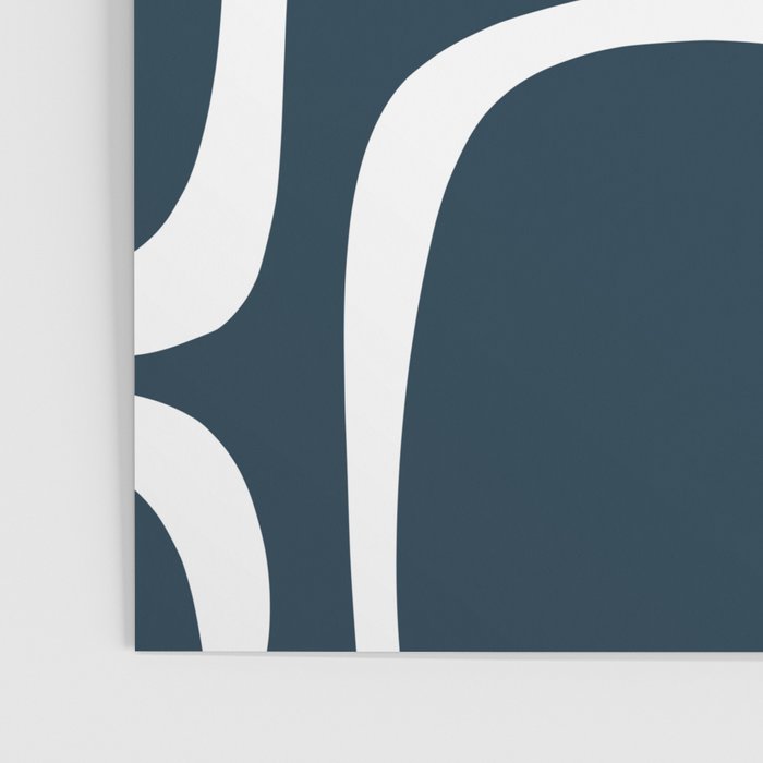 Midcentury Modern Retro Loops in White and Navy Blue Poster Gallery Image 3