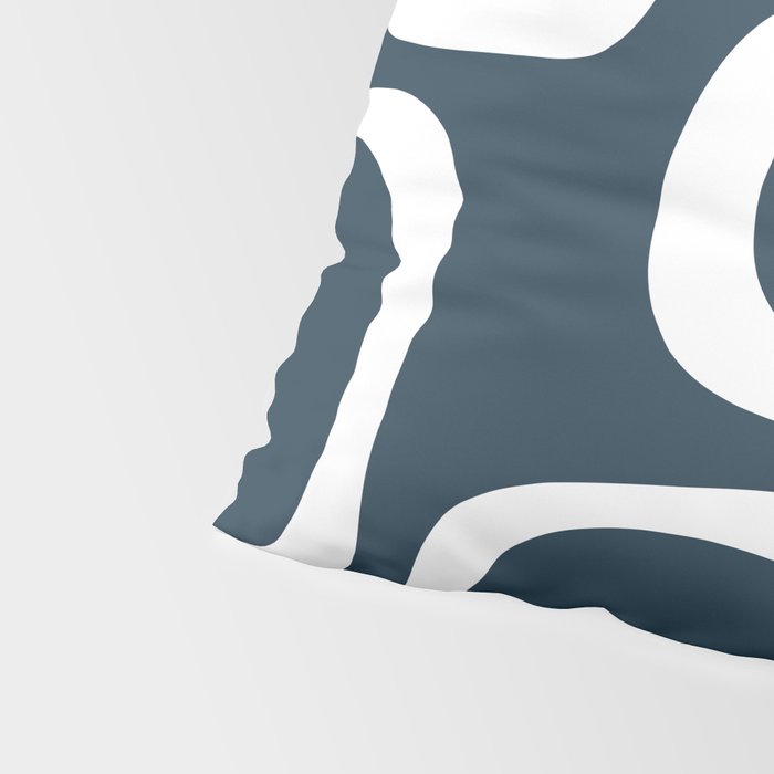 Midcentury Modern Retro Loops in White and Navy Blue Pillow Sham Gallery Image 4