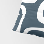 Midcentury Modern Retro Loops in White and Navy Blue Pillow Sham Gallery Image 4