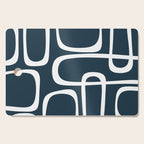 Midcentury Modern Retro Loops in White and Navy Blue Cutting Board Gallery Image 1