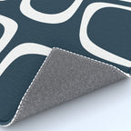 Midcentury Modern Retro Loops in White and Navy Blue Rug Gallery Image 4