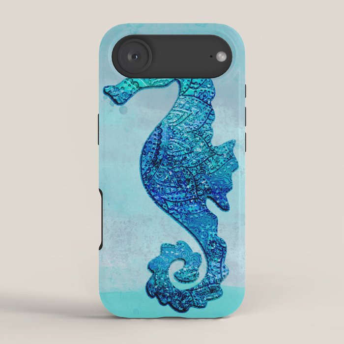 Blue Seahorse Couple Underwater iPhone Case Gallery Image 2