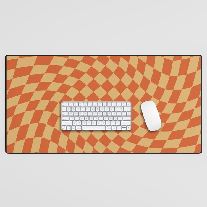 Orange Sunset Checker Desk Mat Gallery Image 1