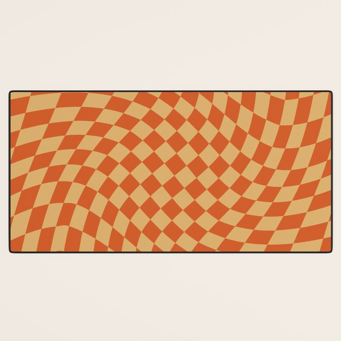 Orange Sunset Checker Desk Mat Gallery Image 3