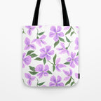 Lilac gouache flowers Tote Bag Gallery Image 1