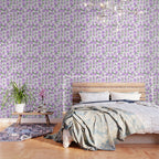 Lilac gouache flowers Wallpaper Gallery Image 3