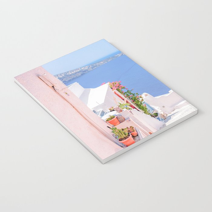 Santorini Greece Mamma Mia Pink Street Notebook Gallery Image 3