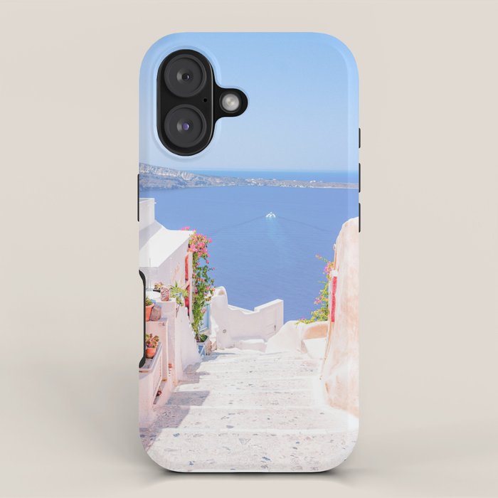 Santorini Greece Mamma Mia Pink Street iPhone Case Gallery Image 1