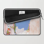 Santorini Greece Mamma Mia Pink Street Laptop Sleeve Gallery Image 2