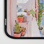 Santorini Greece Mamma Mia Pink Street Laptop Sleeve Gallery Image 3