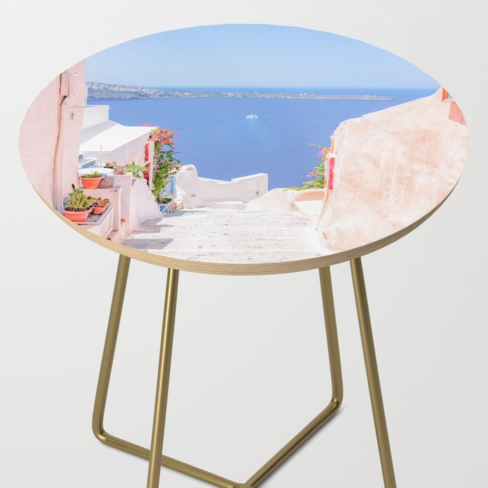 Santorini Greece Mamma Mia Pink Street Side Table Gallery Image 2