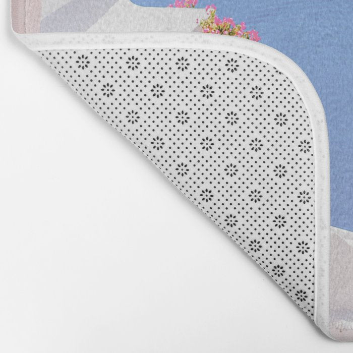 Santorini Greece Mamma Mia Pink Street Bath Mat Gallery Image 2