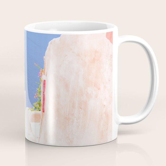 Santorini Greece Mamma Mia Pink Street Coffee Mug Gallery Image 1
