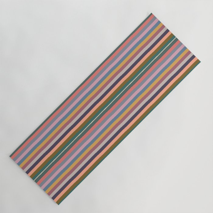 Muted Color Stripes of Joy Yoga Mat Gallery Image 1