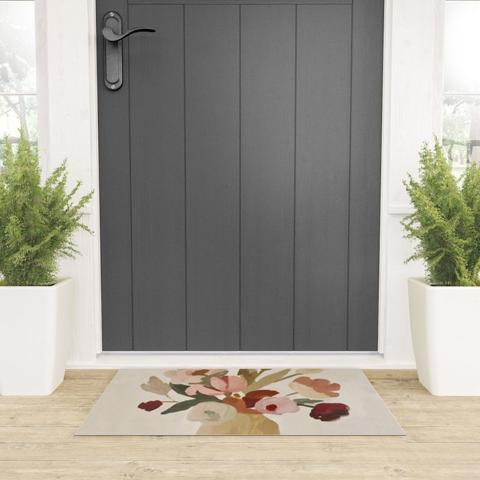 Soft Floral Still Life Welcome Mat Gallery Image 3