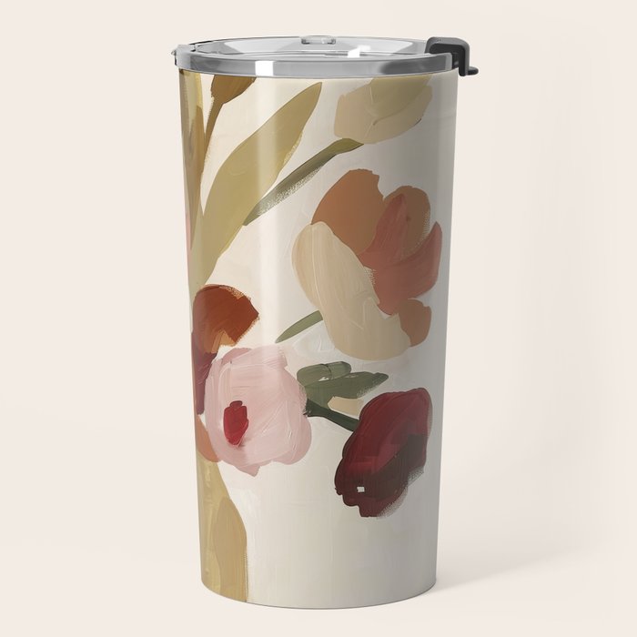 Soft Floral Still Life Travel Mug Gallery Image 2