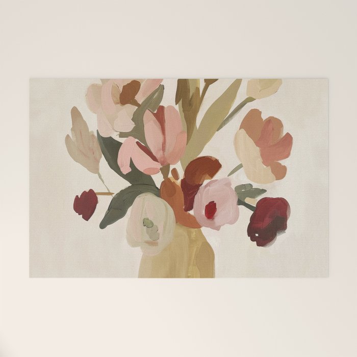 Soft Floral Still Life Welcome Mat Gallery Image 1