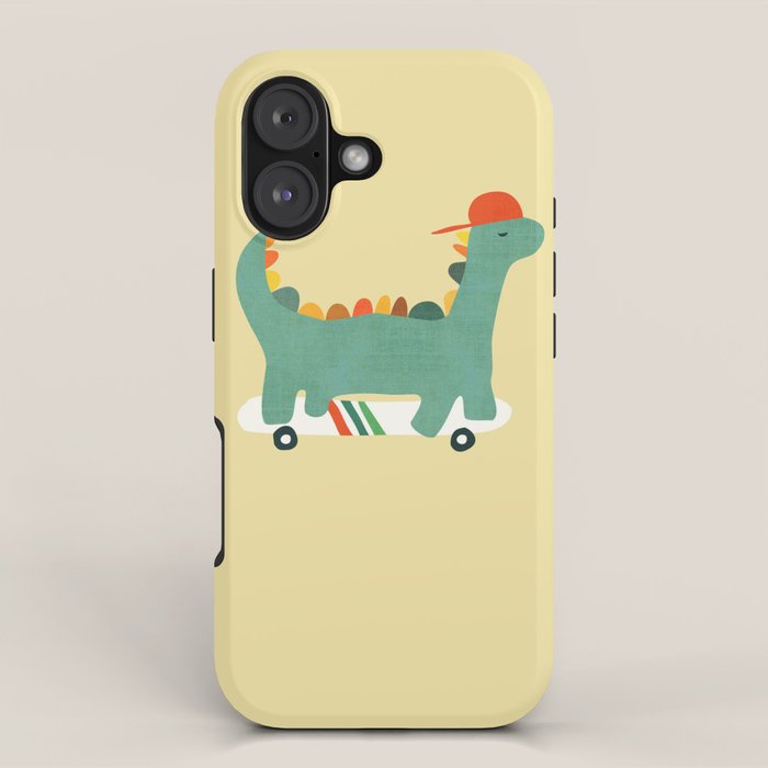 Dinosaur on retro skateboard iPhone Case Gallery Image 1