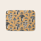 Block-print Mushrooms - ochre Bath Mat Gallery Image 1