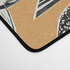 Block-print Mushrooms - ochre Desk Mat Gallery Image 4