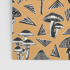 Block-print Mushrooms - ochre Poster Gallery Image 3