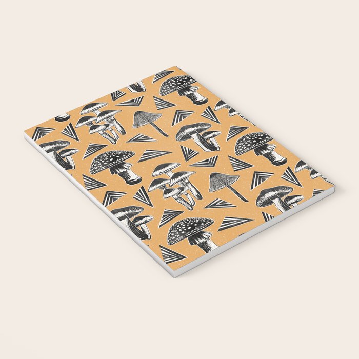 Block-print Mushrooms - ochre Notebook Gallery Image 3