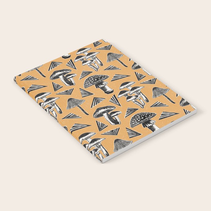 Block-print Mushrooms - ochre Notebook Gallery Image 2