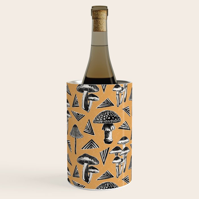 Block-print Mushrooms - ochre Wine Chiller Gallery Image 3